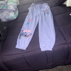 Kids Light purple Stitch Graphic Joggers